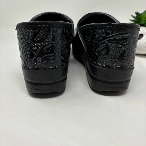 Dansko Stylish Black Embossed Clogs - Picture 4 of 5
